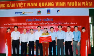 Bồi thường 2,7 tỷ đồng tiền bảo hiểm cho chủ tàu đắm