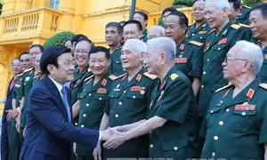 Chủ tịch nước Trương Tấn Sang gặp mặt cựu chiến binh Sư đoàn 313 và 314 