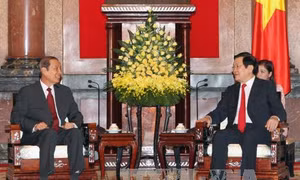 Chủ tịch nước tiếp Chủ nhiệm Văn phòng Chủ tịch nước Lào 
