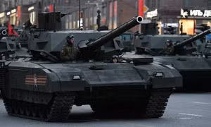 Pháo xe tăng Armata đốt cháy vỏ thép dày 1m