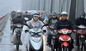Không khí lạnh tăng cường gây mưa ở miền Bắc