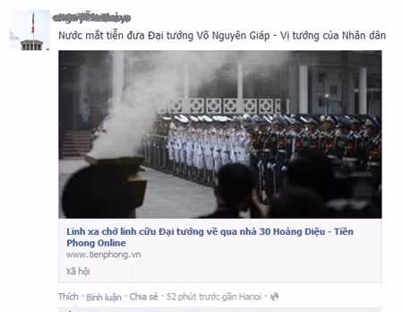Cộng đồng mạng nghẹn ngào dõi theo linh cữu Đại tướng ảnh 5