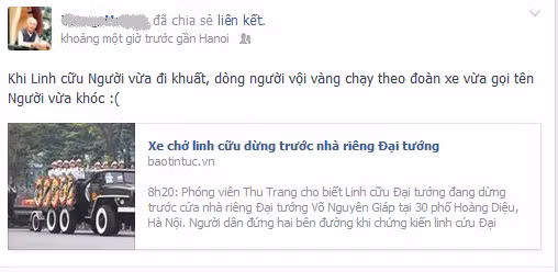Cộng đồng mạng nghẹn ngào dõi theo linh cữu Đại tướng ảnh 4