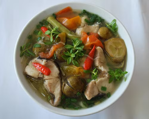 Canh chua sấu nấu cá lóc ảnh 1