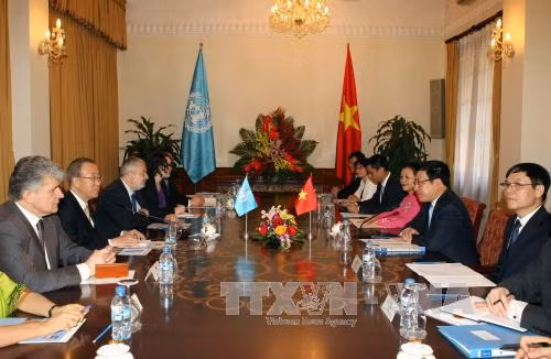 Phó Thủ tướng Phạm Bình Minh hội đàm với TTK Ban Ki-moon ảnh 2