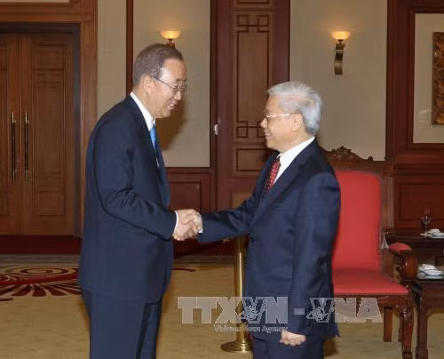 Tổng Bí thư Nguyễn Phú Trọng tiếp Tổng Thư ký Ban Ki-moon ảnh 3