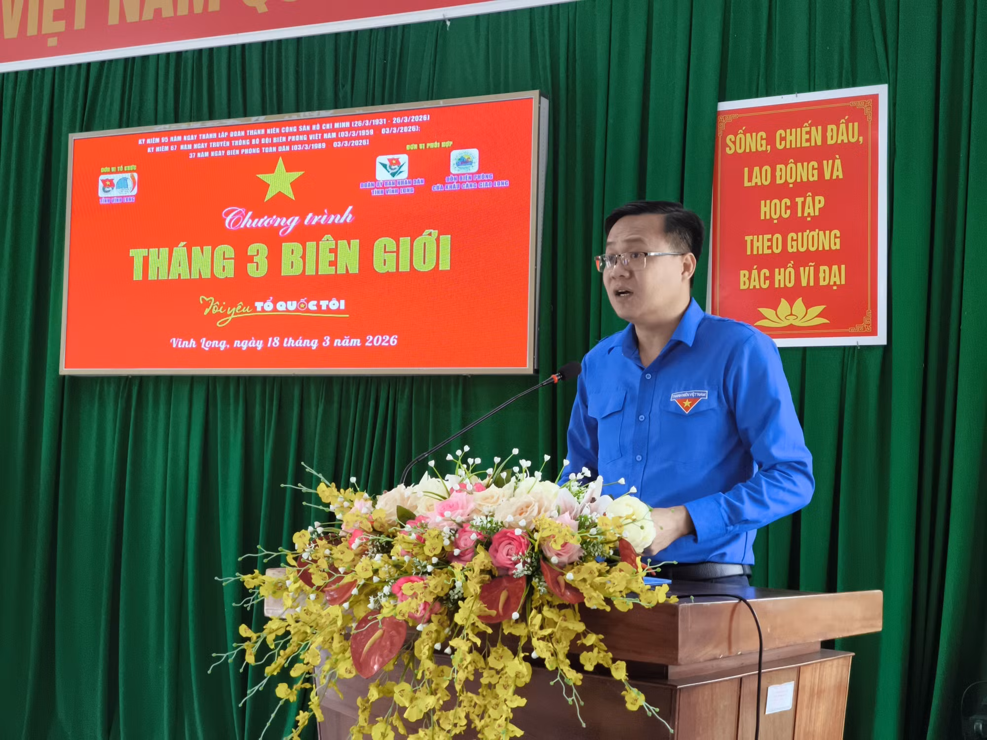 Phó bí Thư Thường trực tỉnh Đoàn, Chủ tịch hội LHTN Việt Nam tỉnh Vĩnh Long Nguyễn Thanh Nhã phát biểu tại chương trình.