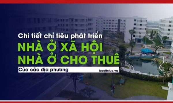 Chi tiết chỉ tiêu phát triển nhà ở xã hội, nhà ở cho thuê