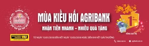 Khuyến mại Tết nguyên đán 2018 'Mùa kiều hối Agribank, Nhận tiền nhanh - Nhiều quà tặng' ảnh 1