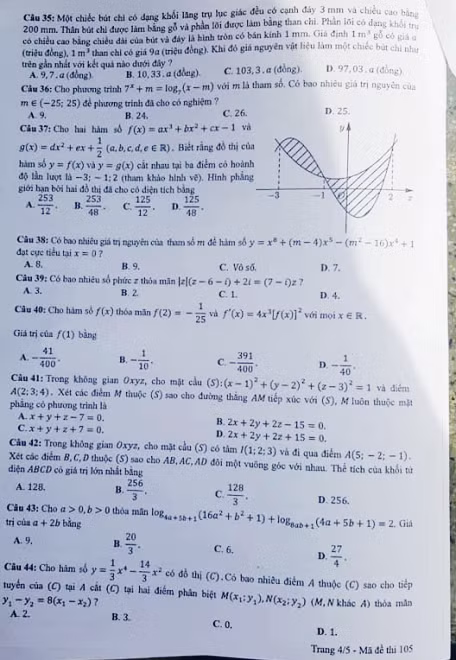 Đáp án môn Toán kỳ thi THPT quốc gia 2018 - 3 mã đề ảnh 14