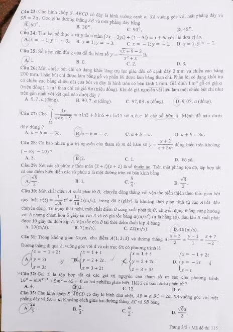 Đáp án môn Toán kỳ thi THPT quốc gia 2018 - 3 mã đề ảnh 3