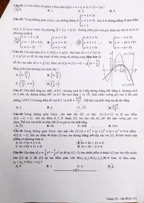 Đáp án môn Toán kỳ thi THPT quốc gia 2018 - 3 mã đề ảnh 5