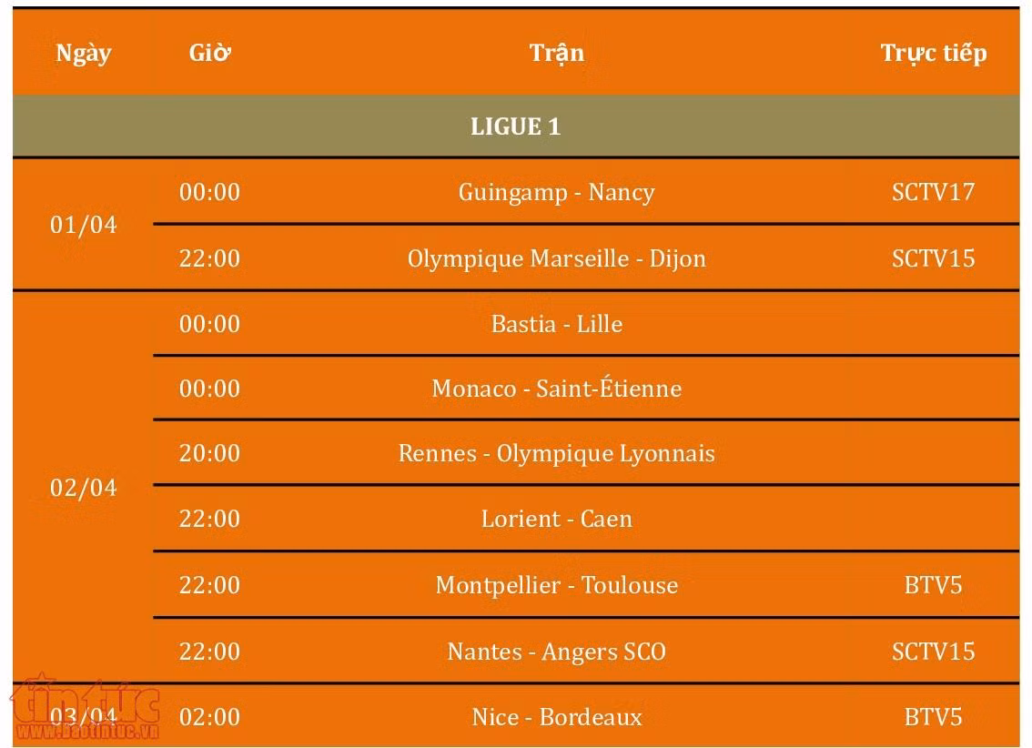 Lịch trực tiếp cuối tuần 1 - 4/4/2017 ảnh 7
