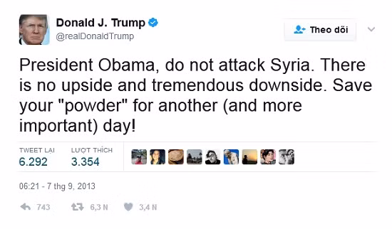 Tổng thống Mỹ Donald Trump từng ngăn ông Obama tấn công Syria ảnh 3