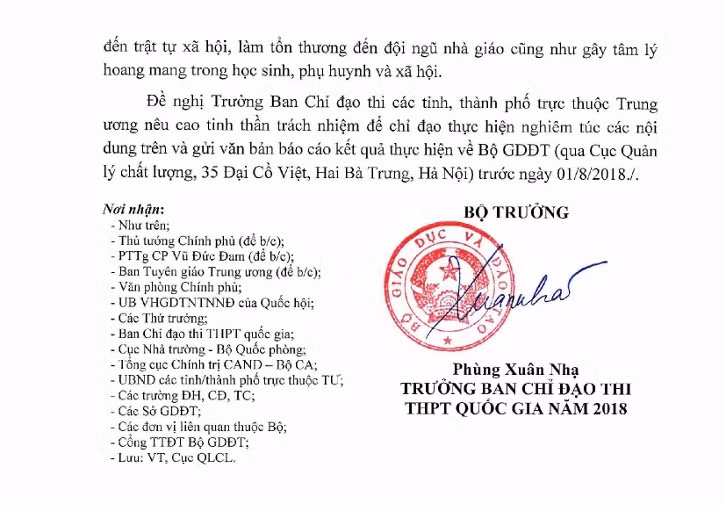 Cả 63 tỉnh thành sẽ phải rà soát điểm thi THPT quốc gia 2018 ảnh 2