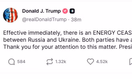 Ảnh chụp bài đăng của Tổng thống Trump.