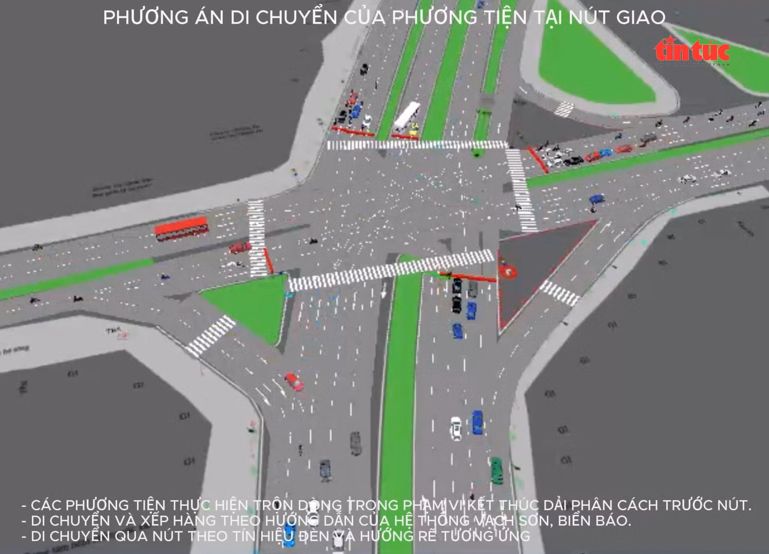 Hà Nội hướng dẫn phân làn giao thông trên đường Phạm Văn Đồng 