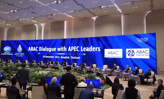 Phiên họp toàn thể Đối thoại giữa Lãnh đạo APEC và ABAC. Ảnh: Thống Nhất – TTXVN