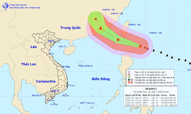 Siêu bão Meranti đang tiến vào Biển Đông ảnh 1