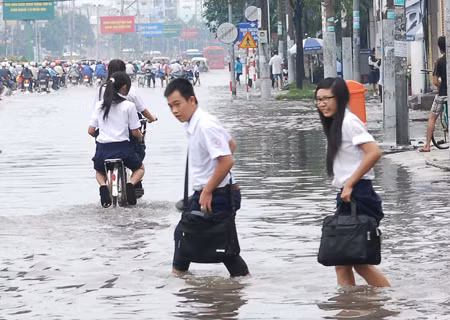 Triều cường cộng mưa, nhiều tuyến đường chìm sâu trong nước ảnh 2