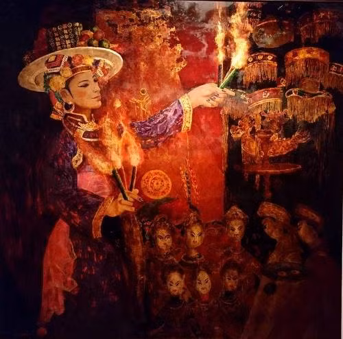 “Giá thánh” - triển lãm tranh về tín ngưỡng thờ Mẫu ảnh 4