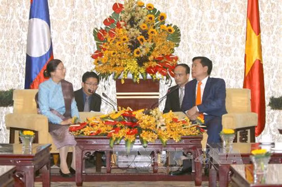 Lãnh đạo Thành phố Hồ Chí Minh tiếp Chủ tịch Quốc hội Lào ảnh 1