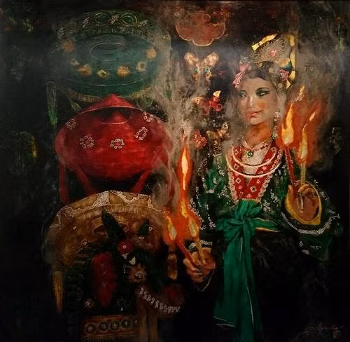 “Giá thánh” - triển lãm tranh về tín ngưỡng thờ Mẫu ảnh 5