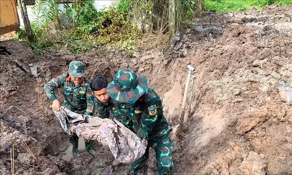 Cà Mau: Quy tập thành công 3 hài cốt liệt sĩ tại nghĩa trang tạm Cầu Chữ Y