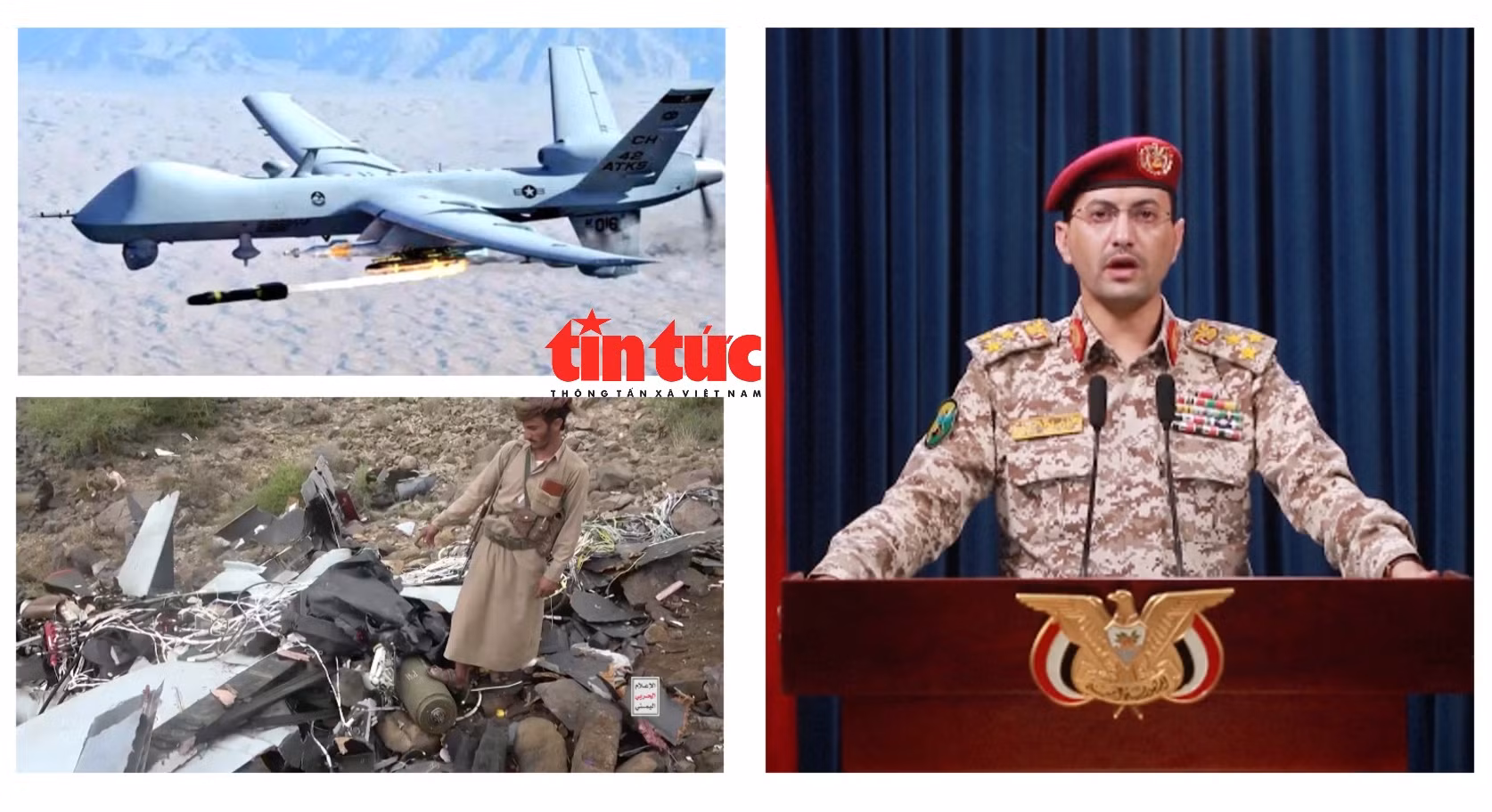 Houthi dùng tên lửa nội địa bắn hạ UAV MQ-9 Reaper trị giá 30 triệu USD của Mỹ