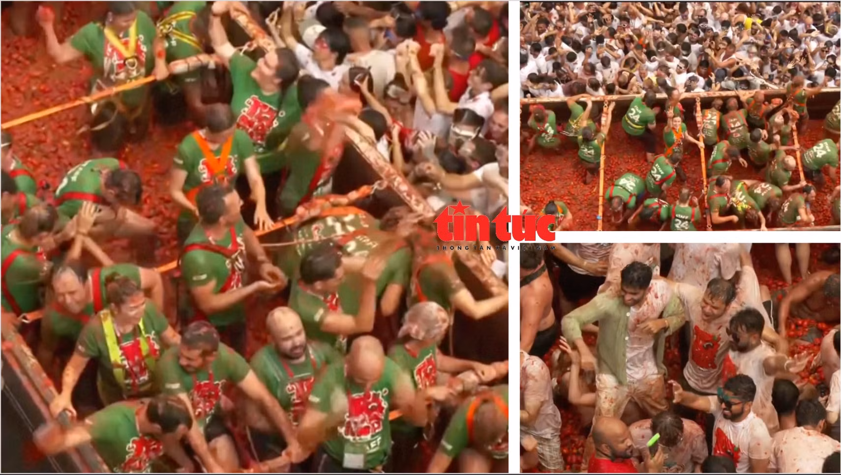 Hàng nghìn người ném 120 tấn cà chua tại lễ hội La Tomatina ở Tây Ban Nha