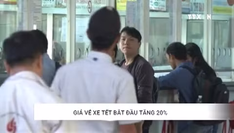 Giá vé xe Tết bắt đầu tăng 20%
