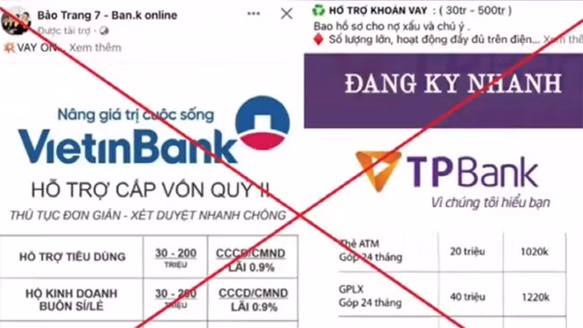 Cảnh báo mạo danh ngân hàng cho vay trực tuyến lãi suất thấp