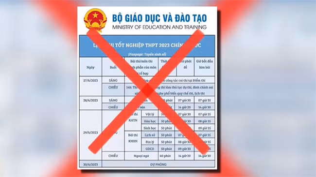 Cảnh báo trang web giả mạo lịch thi tốt nghiệp THPT