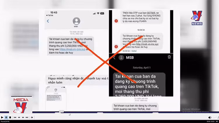 Cảnh báo mạo danh ngân hàng dọa người dùng đóng phí quảng cáo TikTok
