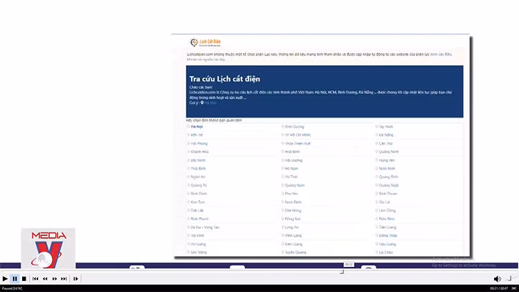 Xuất hiện website thông tin sai về lịch cắt điện