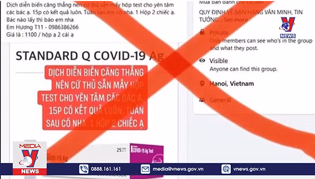Cảnh giác với kit xét nghiệm nhanh COVID-19 được rao bán trên mạng