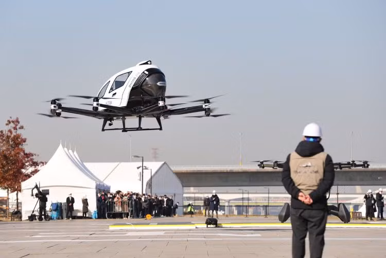 Drone taxi bay chuyến đầu tiên ở Hàn Quốc