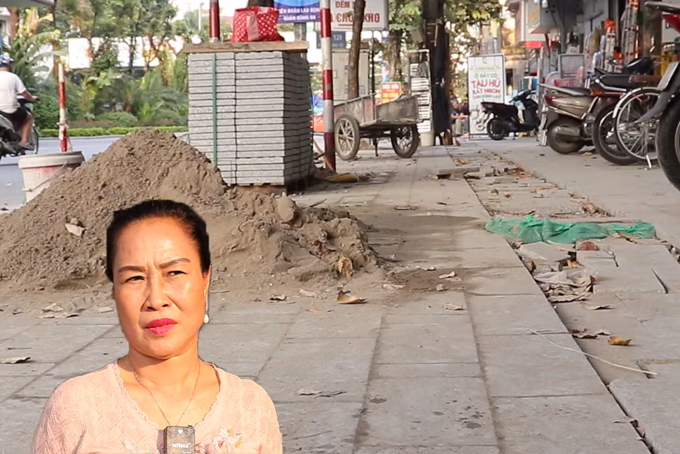Hà Nội: Chủ kinh doanh ngao ngán, doanh thu giảm vì vỉa hè đào xới, lát gạch mới