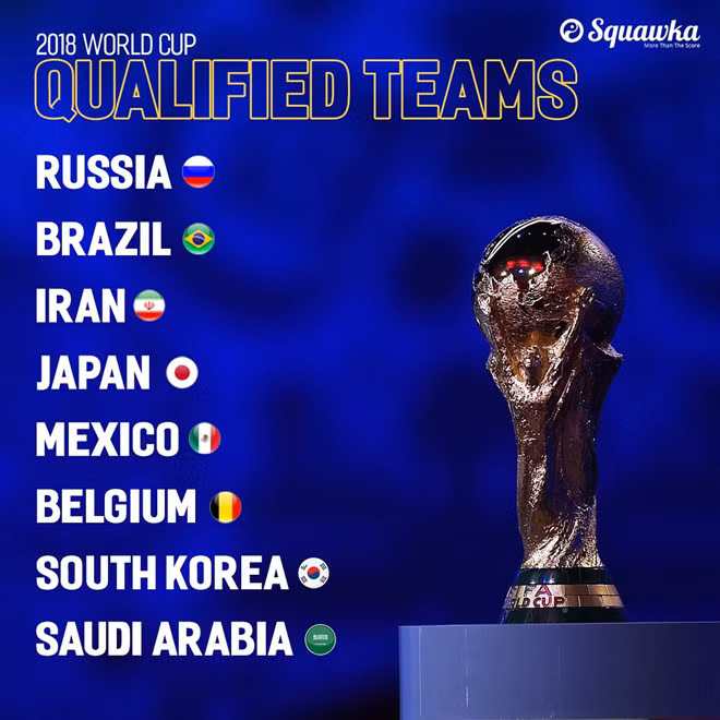 Danh sách 8 đội tuyển sớm giành vé dự VCK World Cup 2018 ảnh 1