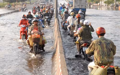 Triều cường 'nhấn chìm' nhiều tuyến đường ở TPHCM ảnh 7