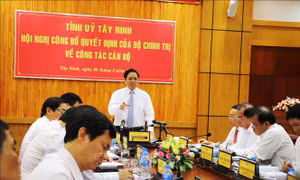 Trưởng Ban Tổ chức Trung ương Phạm Minh Chính làm việc tại tỉnh Tây Ninh