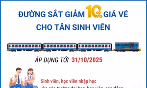 Ngành đường sắt giảm giá 10% vé tàu cho tân sinh viên