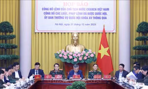 Công bố Lệnh của Chủ tịch nước về 14 luật và 1 pháp lệnh