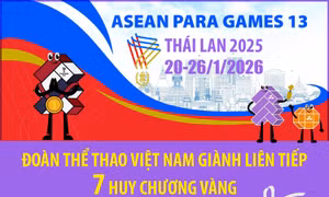 ASEAN Para Games 13: Đoàn thể thao Việt Nam giành liên tiếp 7 Huy chương Vàng