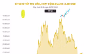 Giá tiền kỹ thuật số Bitcoin tiếp tục giảm, giao dịch quanh 19.000 USD
