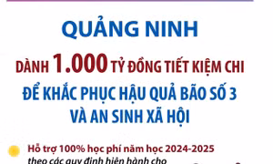 Quảng Ninh: Dành 1.000 tỷ đồng tiết kiệm chi để khắc phục hậu quả bão số 3 và an sinh xã hội