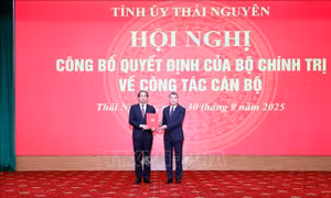 Công bố quyết định đồng chí Trịnh Xuân Trường giữ chức Bí thư Tỉnh ủy Thái Nguyên