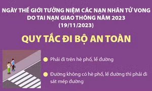 Ngày thế giới tưởng niệm các nạn nhân tử vong do tai nạn giao thông năm 19/11: Quy tắc đi bộ an toàn