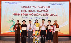 45 tiết mục xuất sắc được trao giải tại Liên hoan hát Xẩm Ninh Bình mở rộng 