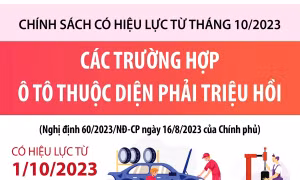 Các trường hợp ô tô thuộc diện phải triệu hồi từ 1/10/2023